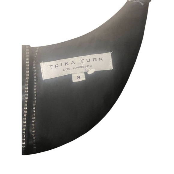 Trina Turk Women's Black Sparkle Short Dress Size 8 Party Cocktail Wool Blend - Picture 4 of 6